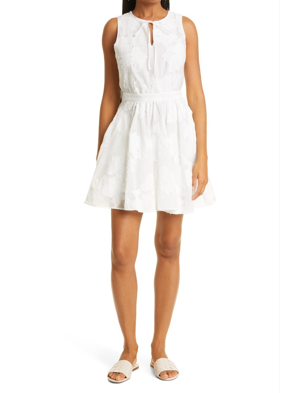 Ted Baker London Maylee Flippy Mini Dress Neck Tie Floral White Dress NWT Sz 5